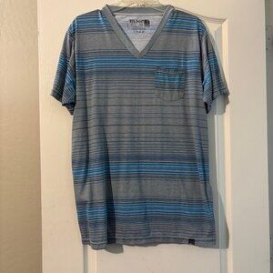 Men's Gray and Blue ELXR shirt SZ L